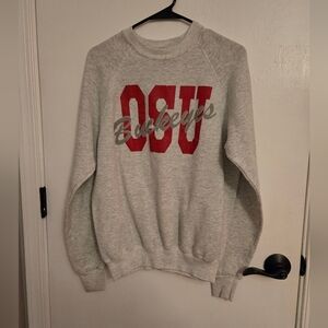 Vintage Lee OSU Buckeyes Gray Crewneck Sweatshirt Size Large